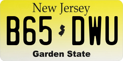 NJ license plate B65DWU