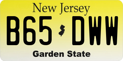 NJ license plate B65DWW