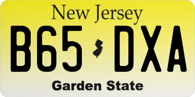 NJ license plate B65DXA