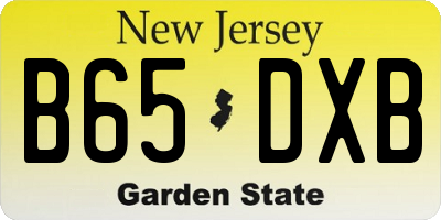 NJ license plate B65DXB