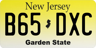 NJ license plate B65DXC