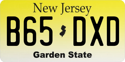 NJ license plate B65DXD