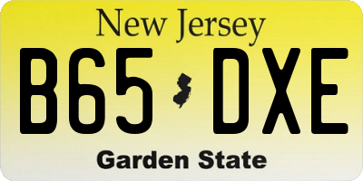 NJ license plate B65DXE