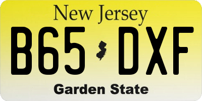 NJ license plate B65DXF