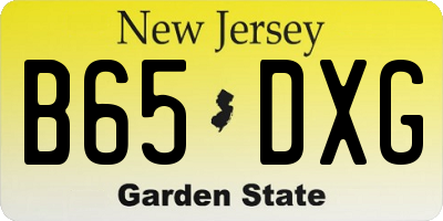 NJ license plate B65DXG