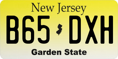 NJ license plate B65DXH