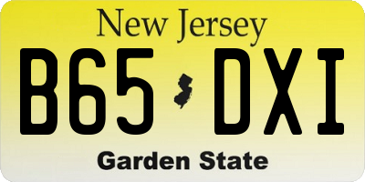 NJ license plate B65DXI