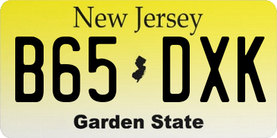 NJ license plate B65DXK