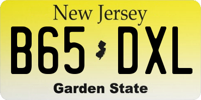 NJ license plate B65DXL
