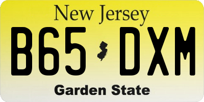 NJ license plate B65DXM