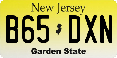 NJ license plate B65DXN