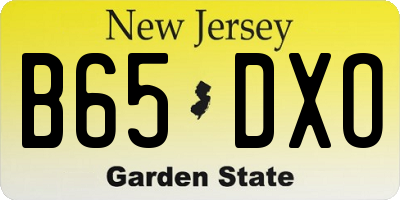 NJ license plate B65DXO