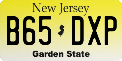 NJ license plate B65DXP