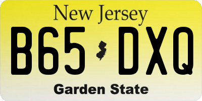 NJ license plate B65DXQ
