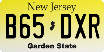NJ license plate B65DXR