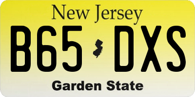 NJ license plate B65DXS