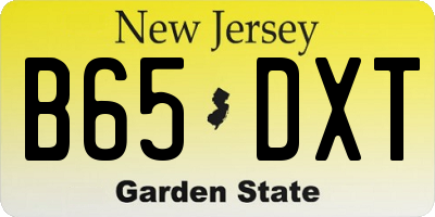 NJ license plate B65DXT