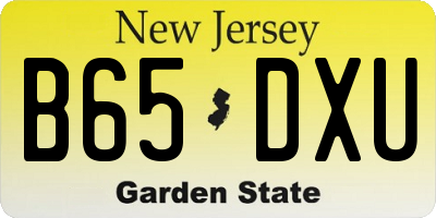 NJ license plate B65DXU