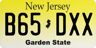 NJ license plate B65DXX