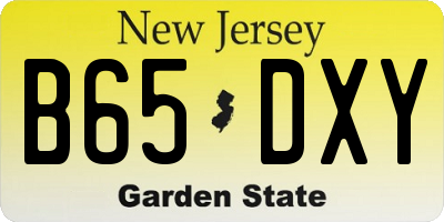 NJ license plate B65DXY