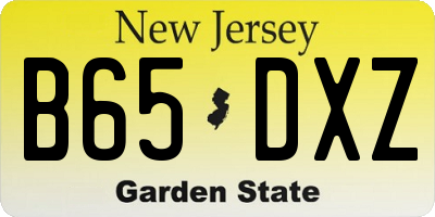 NJ license plate B65DXZ