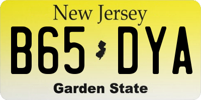 NJ license plate B65DYA