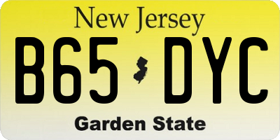 NJ license plate B65DYC
