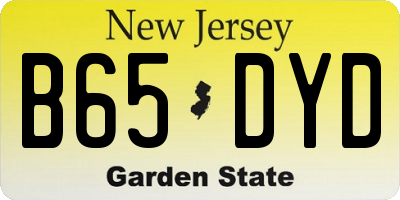 NJ license plate B65DYD