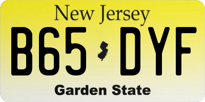 NJ license plate B65DYF