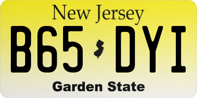 NJ license plate B65DYI
