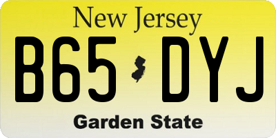 NJ license plate B65DYJ