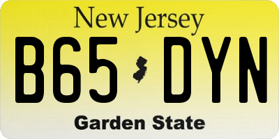 NJ license plate B65DYN