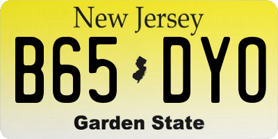 NJ license plate B65DYO