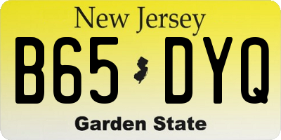 NJ license plate B65DYQ