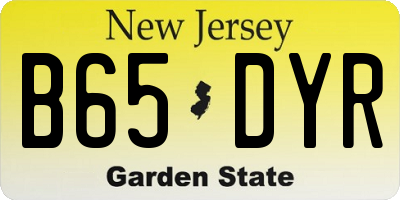 NJ license plate B65DYR