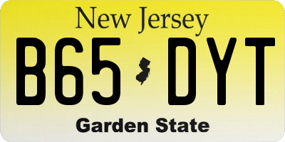 NJ license plate B65DYT