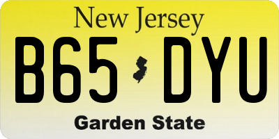 NJ license plate B65DYU