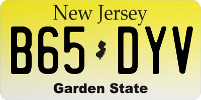 NJ license plate B65DYV