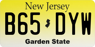 NJ license plate B65DYW
