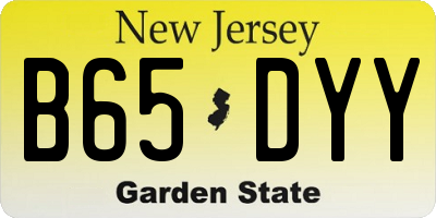 NJ license plate B65DYY