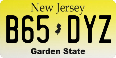 NJ license plate B65DYZ