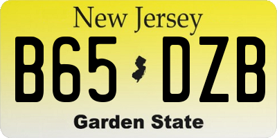 NJ license plate B65DZB