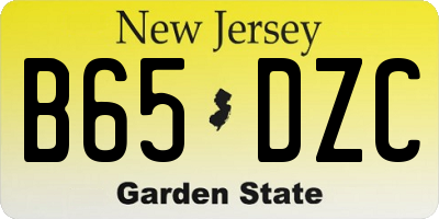 NJ license plate B65DZC