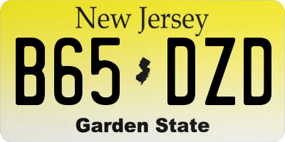 NJ license plate B65DZD