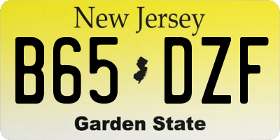 NJ license plate B65DZF