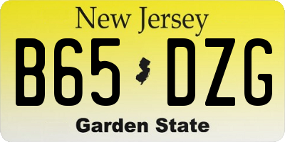 NJ license plate B65DZG