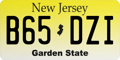 NJ license plate B65DZI