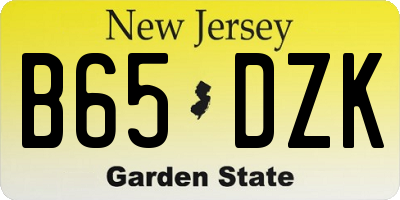 NJ license plate B65DZK