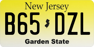 NJ license plate B65DZL