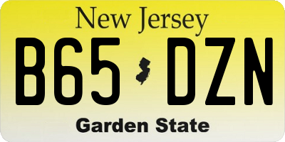 NJ license plate B65DZN